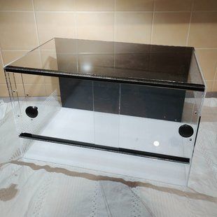 Тераріум з оргскла 50*30*30см чорний з ручками та проточною вентиляцією Для рептилій, ящірок, змій 1600H-IH-237 фото