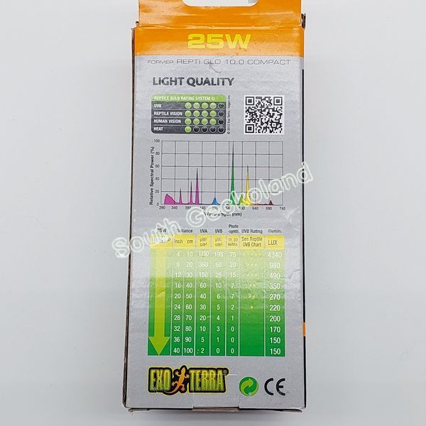УФ лампа Exo Terra для пустельних рептилій 10.0/25W=UVB150 Е27 Компактна люмінесцентна лампа 1000X-WM-525 фото
