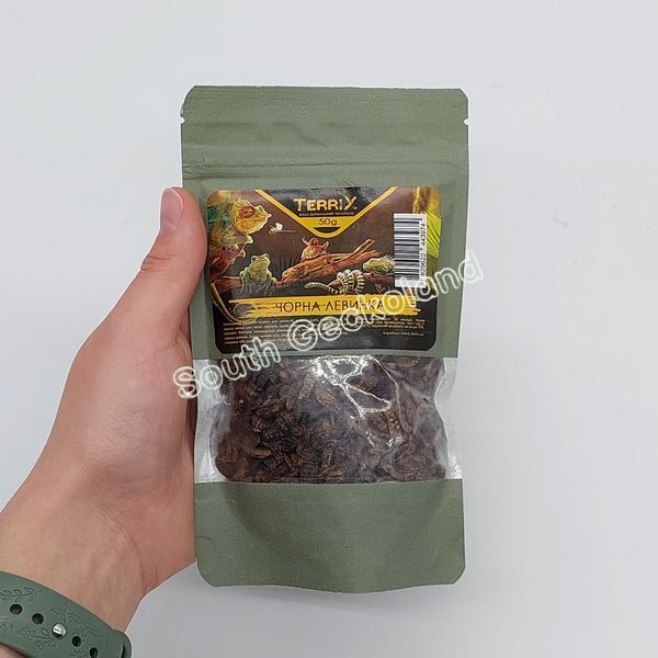 Личинка черной львинки 50г Вкусняшка сухой корм для рептилий, амфибий, ежей, сурикатов, лягушек, черепах, рыб, геконов 925H-IO-311 фото