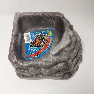 Кутова Напувалка-годівниця S для рептилій Zoo Med Repti Rock Water Dish сіра 715B-ZB-967 фото