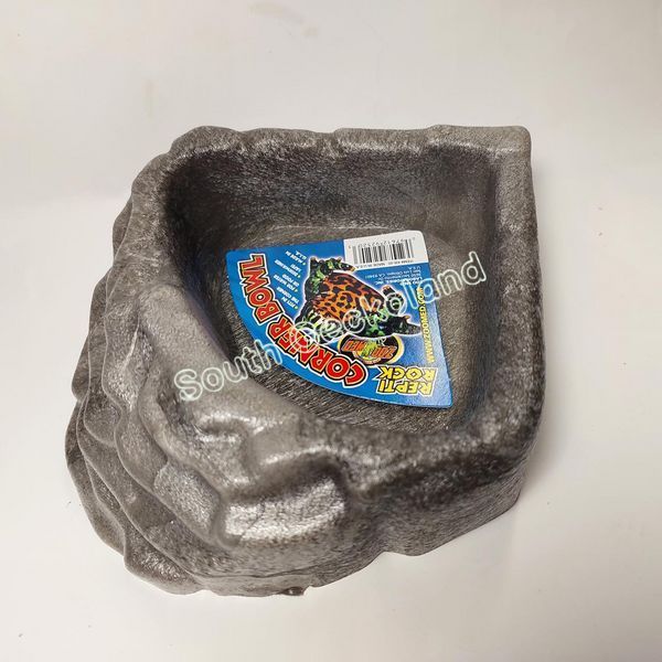 Кутова Напувалка-годівниця S для рептилій Zoo Med Repti Rock Water Dish сіра 715B-ZB-967 фото