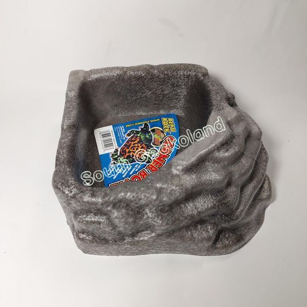 Кутова Напувалка-годівниця S для рептилій Zoo Med Repti Rock Water Dish сіра 715B-ZB-967 фото