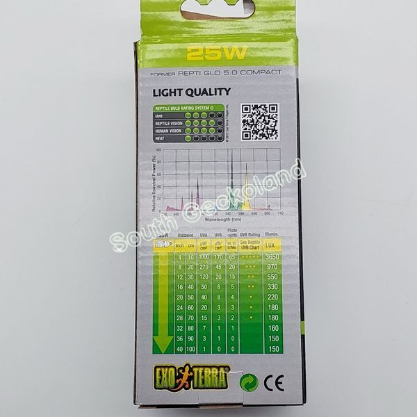 УФ лампа 5.0 25Вт ExoTerra Repti Glo для тропічних рептилій Компактна 25 W, E27 Ультрафіолетова лампа 1000P-GK-765 фото
