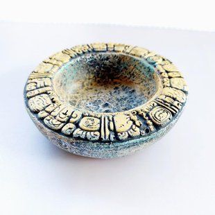 Напувалка - годівниця 12см для рептилій и амфибий Exo Terra Aztec М велика напувалка в ацтекському стилі в тераріум 702E-RN-219 фото