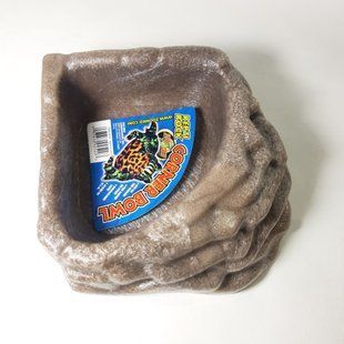 Кутова Напувалка-годівниця S для рептилій Zoo Med Repti Rock Water Dish коричнева 715O-CI-391 фото