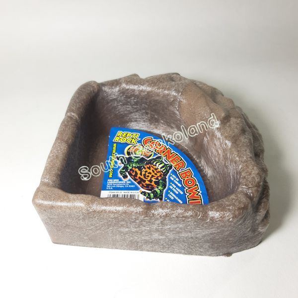 Кутова Напувалка-годівниця S для рептилій Zoo Med Repti Rock Water Dish коричнева 715O-CI-391 фото