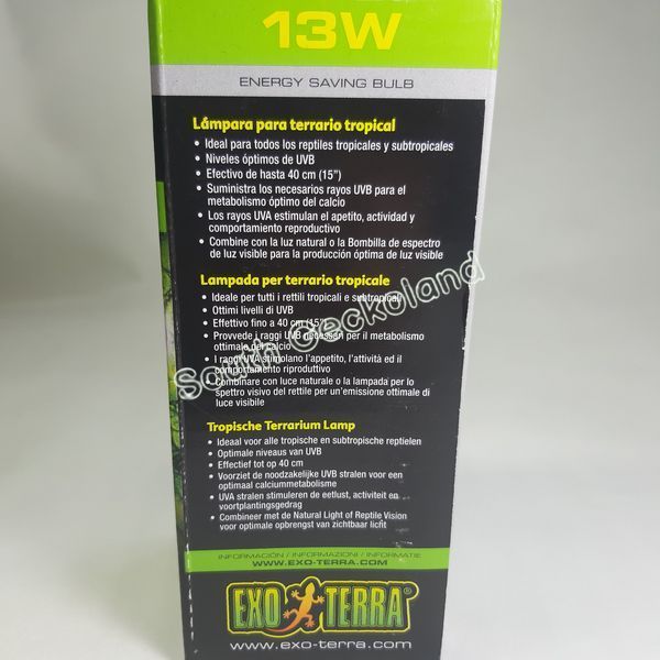 УФ лампа Repti Glo 5.0 для тропічних рептилій Exo Terra Reptile UVB 100, 13 W, E27 1000R-LD-671 фото